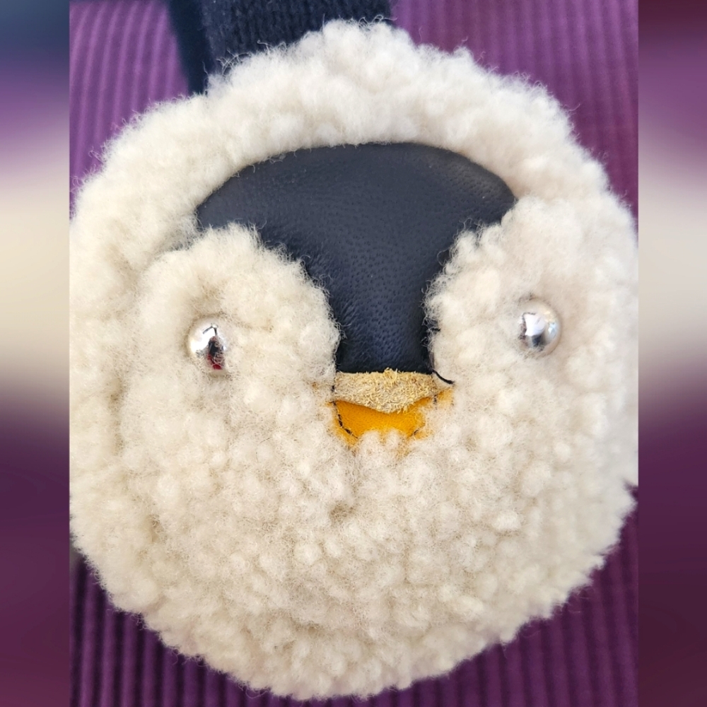 Coach Penguin Wool & Leather Ear Muffs OS
